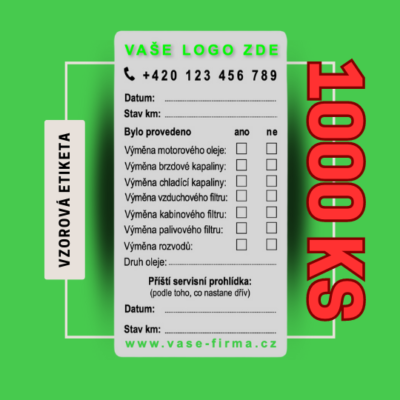 Štítky výměny oleje 1000 ks